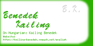 benedek kailing business card